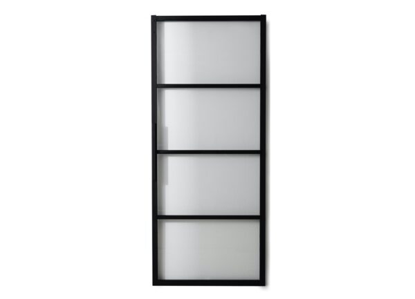 Skjutdörr Square Habo svart alu härdat glas