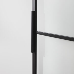 Skjutdörr Square Habo svart alu härdat glas