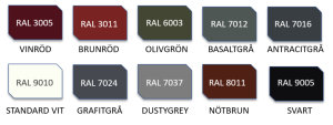 Tillvalskulörer Aluminium
