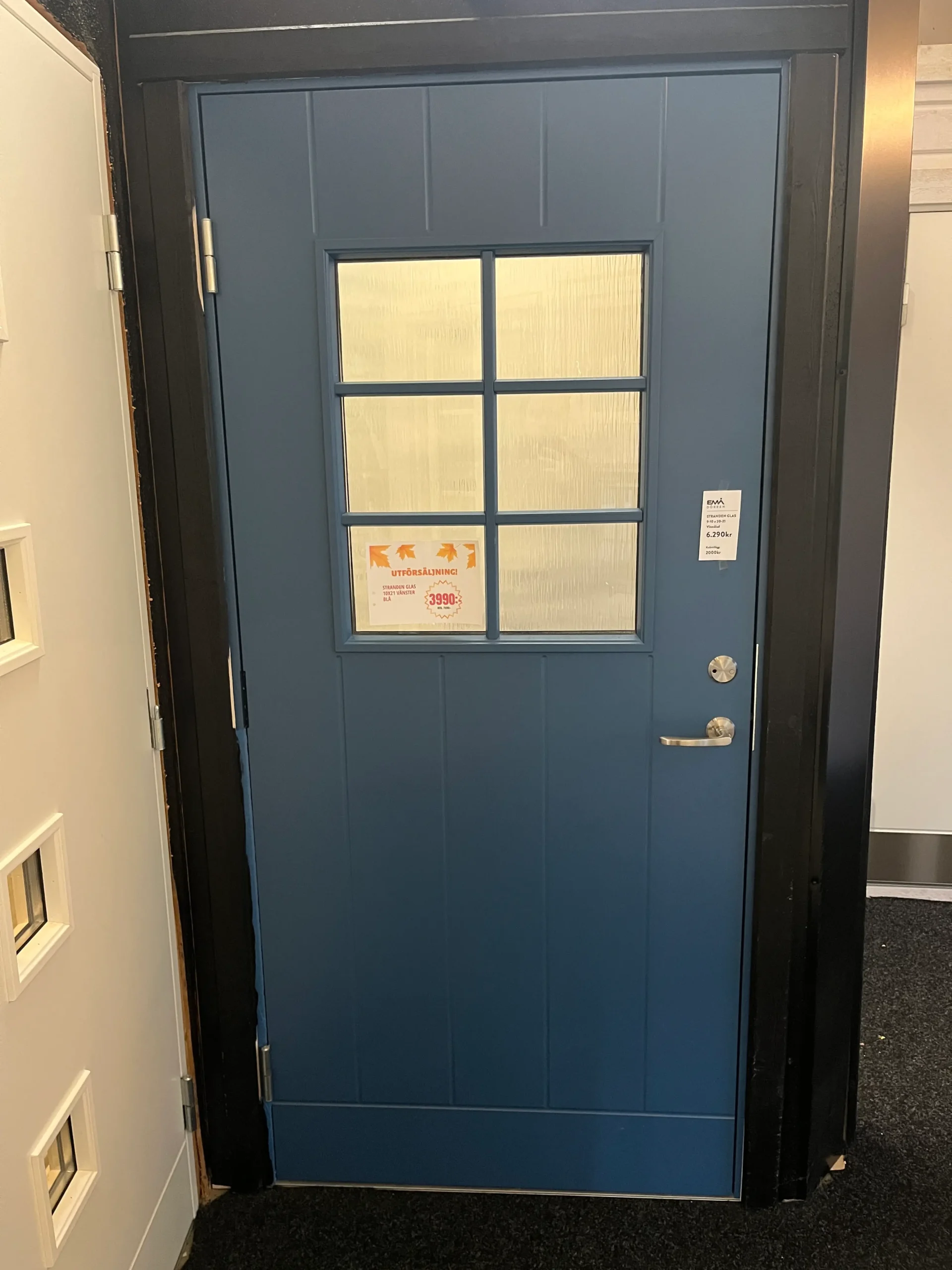 Ytterdörr Stranden Glas 10x21 Blå