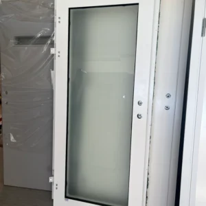 Helaluminium entrédörr brandklassad helglasad